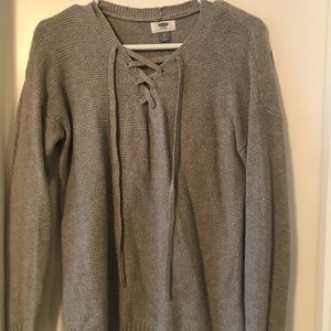 Grey, knit sweater